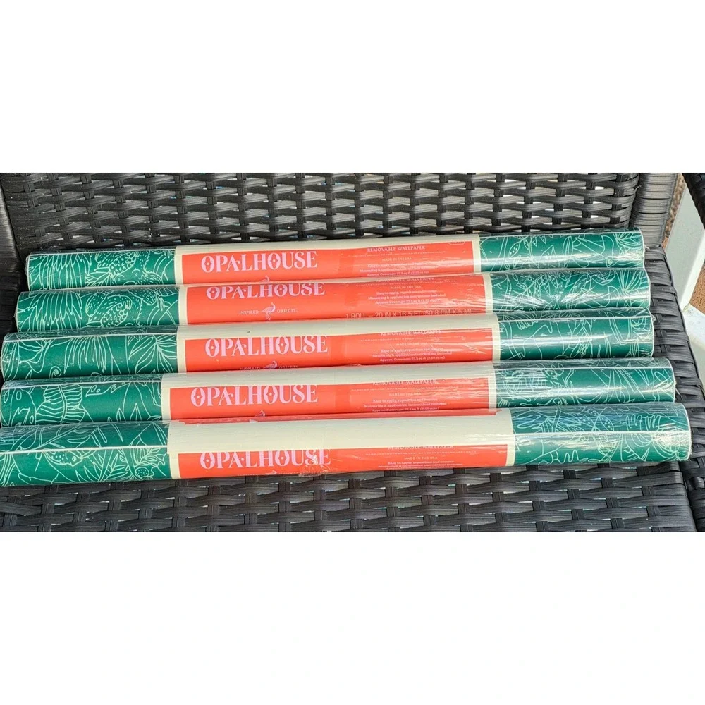 DISCONTINUED Bohemian Jungle Animals Removable Wallpaper Green Peel Stick (5)